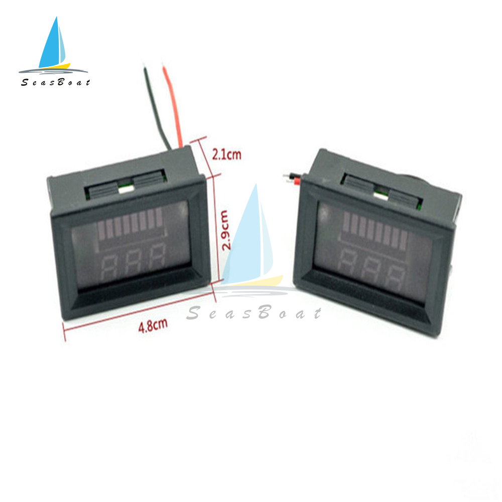 Bilbatteriladdningsnivåindikator 6V 12V 24V 36V 48V 60V 72V litiumbatterikapacitetsmätare Test Display LED -testare Voltmeter