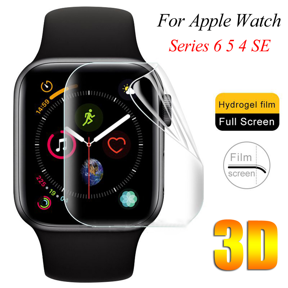 Full Cover Soft TPU Hydrogel Screen Protector Film Ultra Thin Anti-Scratch Not Glass för Apple Watch Series 6 5 4 SE 40mm 44mm