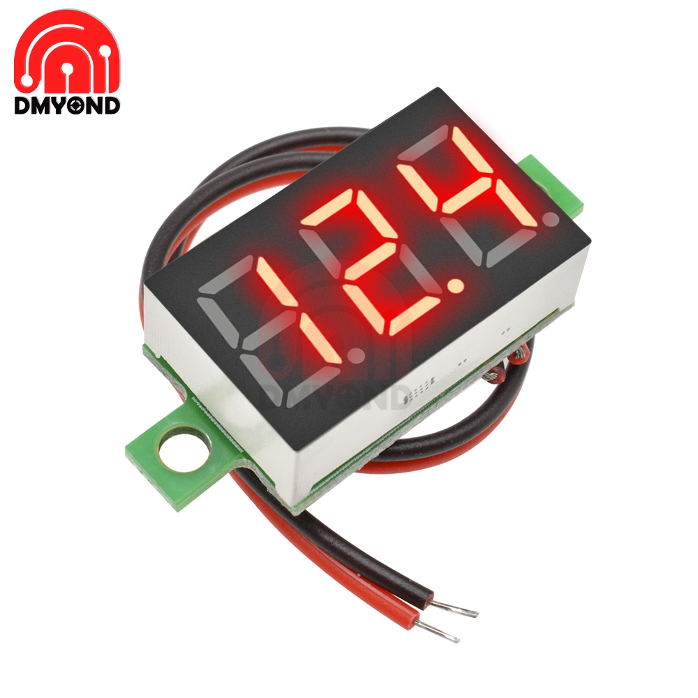 DC 12 V 0,36 Zoll 2 Draht rot blau weiß grün mini digitales LED-Anzeige-Spannungsspannungsmesser 3-Grad-Einstellungsvoltmeter