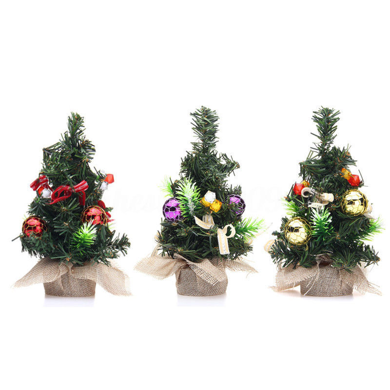 1x Mini Christmas Pine Tree Festival Party Ornaments Xmas Home Office Decor