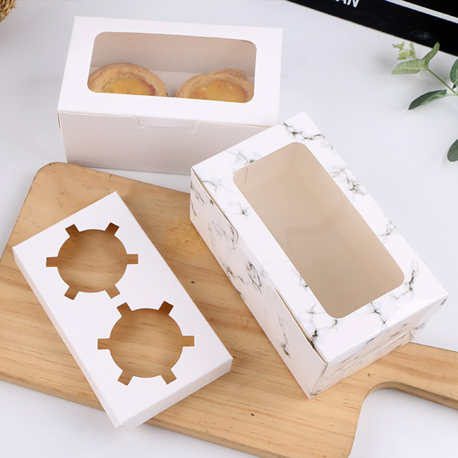 cupcakes biscoitos de muffin kraft conveniente prático elegante e elegante caixa de embalagem contêiner com papelão