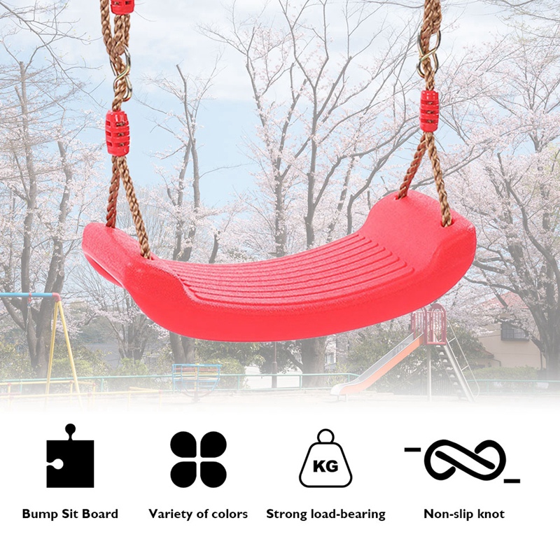 1 pièce Swing Seat Board Swing Plastic Swing Swing Installer Swing Set avec corde Red Masimum Charge 86 kg pour garçons Girls Outdoor Garden