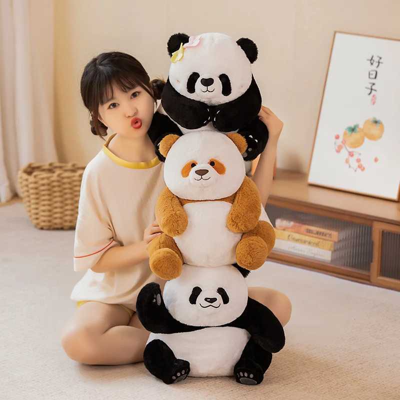 Bambole peluche 1 carino da 30 cm Panda gigante peluche giocattolo grazioso cuscino da orso panda pieno di materiale morbido regalo di compleanno bambini e ragazze J240410