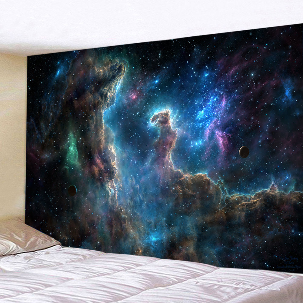 Big Galaxy Starry Universe Space Wall Tapestry Psychedelic Print Thin Cloth Blanket Yoga Mat Hanging