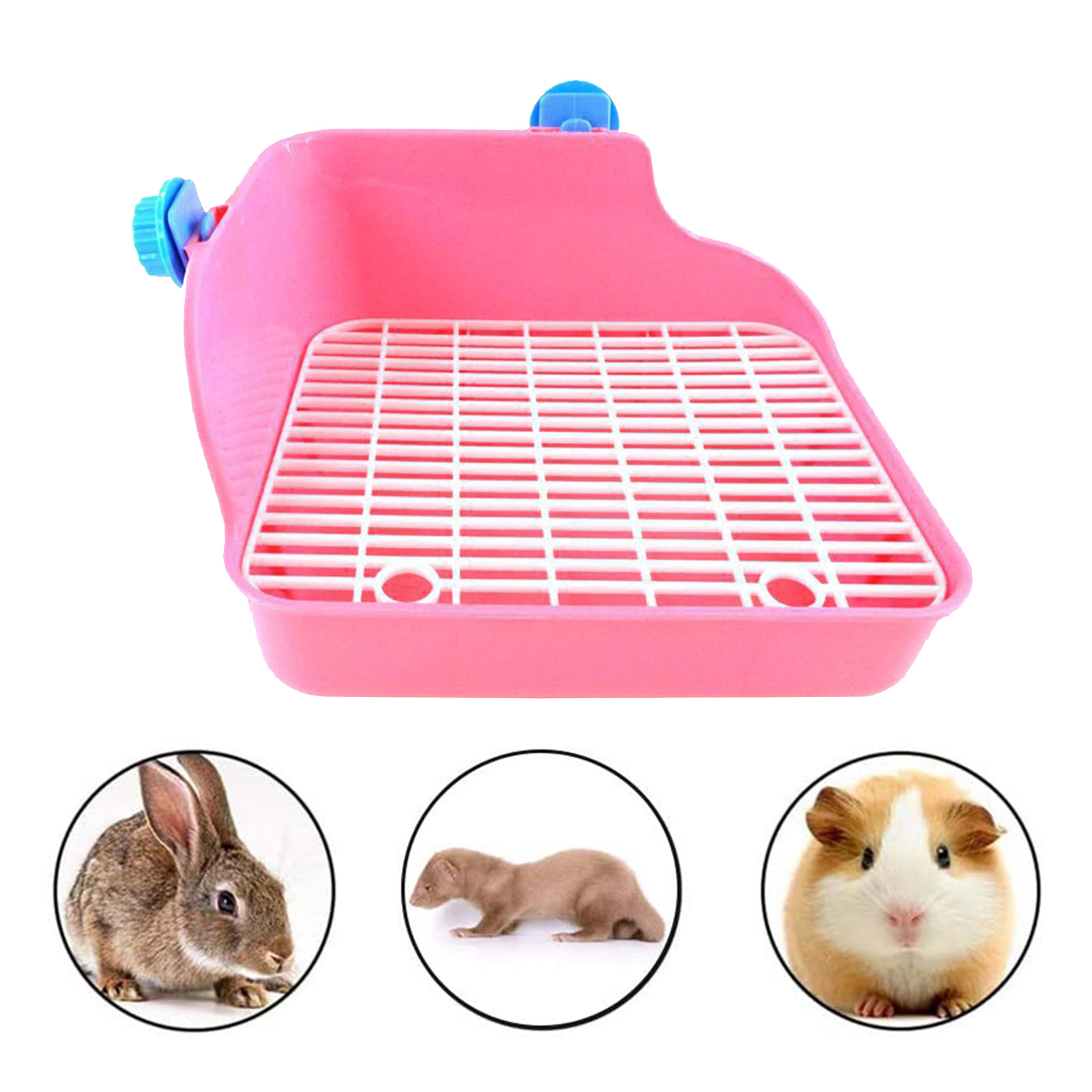 Boîte à litière pour animaux de compagnie Square Shape Toilet de lapin Plateau de litière pour petits animaux pour lapin chinchilla Guinée Pig Hamster