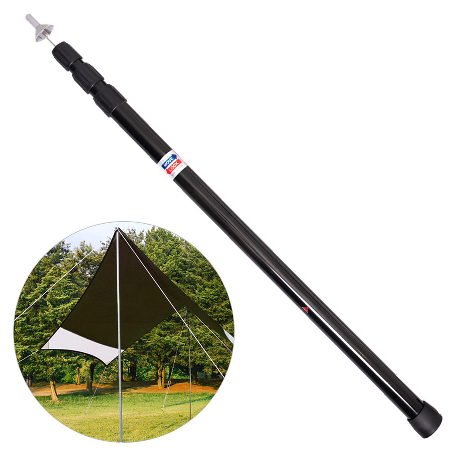 Thicken Aluminum Alloy Tent Rod Adjustable Tent Support Rods Beach Shelter Tarp Awning Shaft Replacement Shaft Accessories