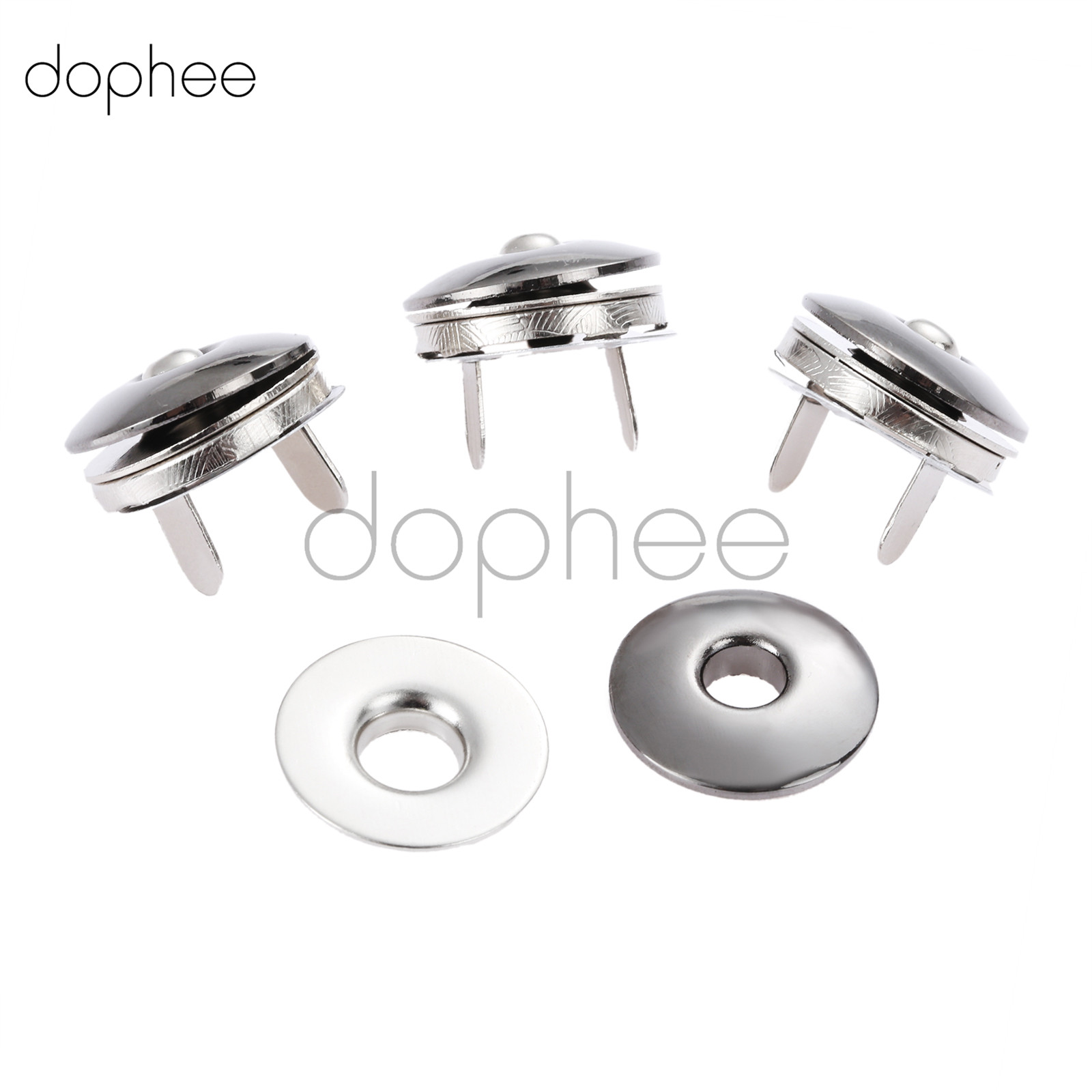 dophee 10 stcs 17 mm magnetische snaps zilver/pistool zwart bevestigen knopen voor handtas portemonnee kleren bagage zak plakboek ambacht diy