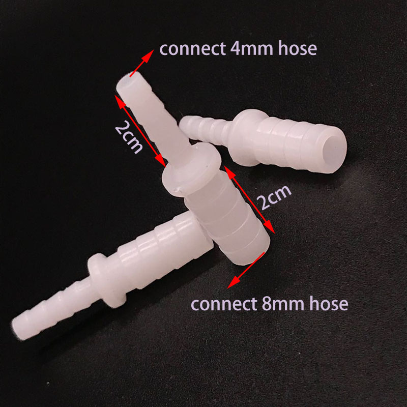 10 -stks 4 mm tot 8 mm aquarium plastic connectoren T -shirt 2 -weg connector voor waterluchtpomp vissentankaccessorios acuario