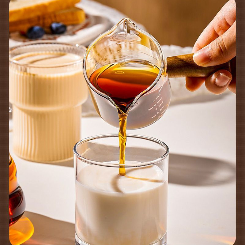 Joue de crème à lait en verre transparent mignonne, accessoire de set à café, petit pot de café, récipient d'assaisonnement multifonctionnel