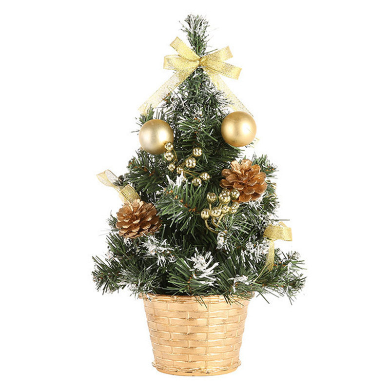 30/40cmの乾燥デスクトップクリストップクリスマスツリーレッドゴールドシルバーベースクリスマスパーティーホームデコレーションのためのクリスマスツリー