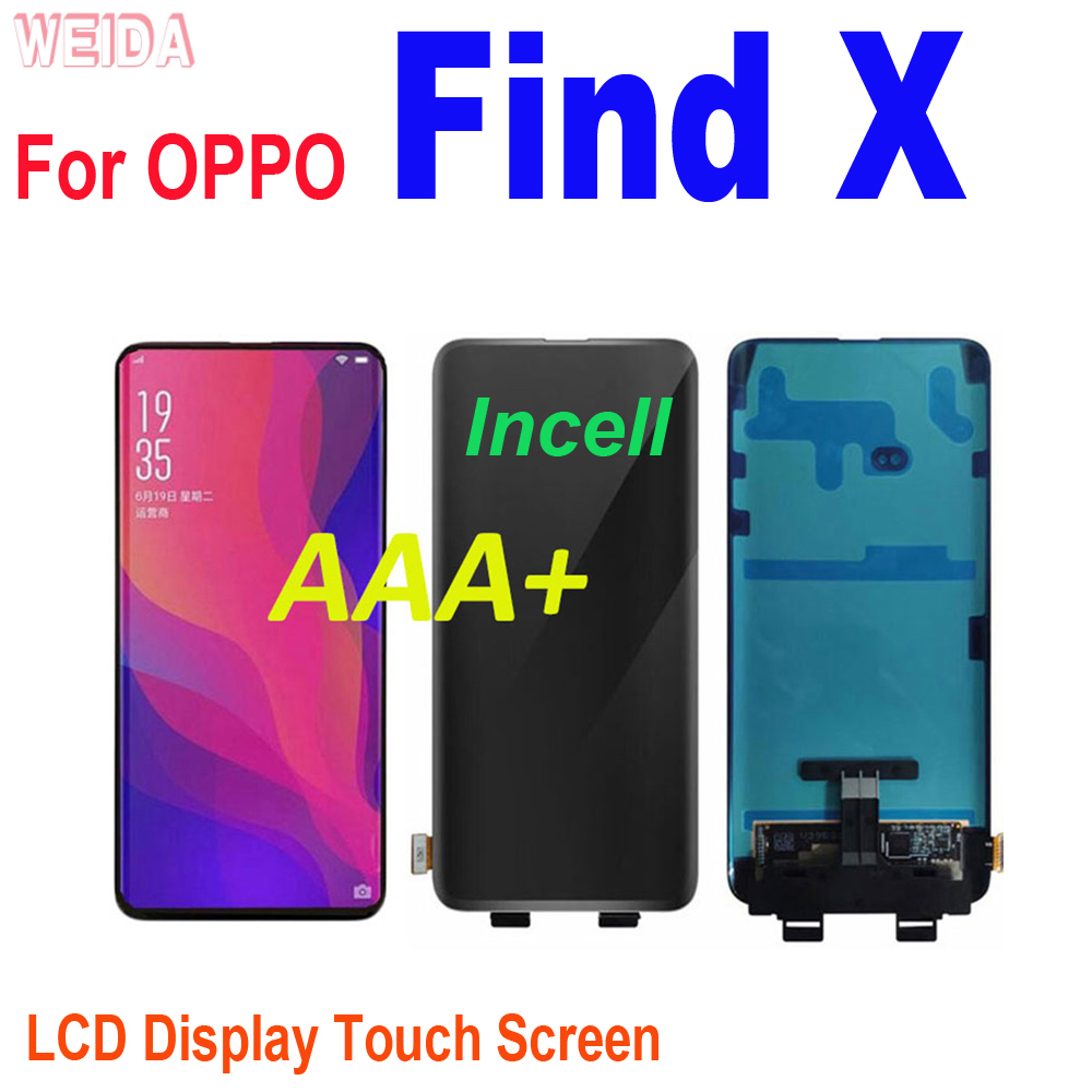 Oppo için Orijinal AMOLED LCD X LCD Ekran Dokunmatik Ekran Sayısallaştırıcı Montajı Oppo Find X FindX LCD Değiştirme Araçları