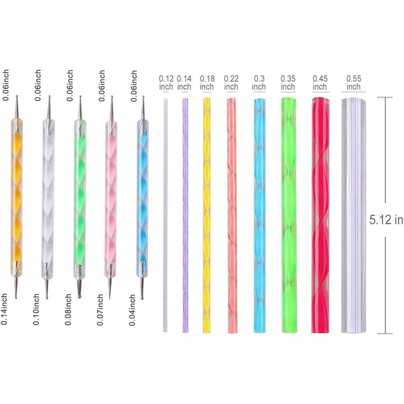 Awans! Mandala Dotting Stencil Tools Rock Zestaw Stylus Ball Ball Narzędzia do kropkowania narzędzia obejmują szablon, taca na farby 17 paczek