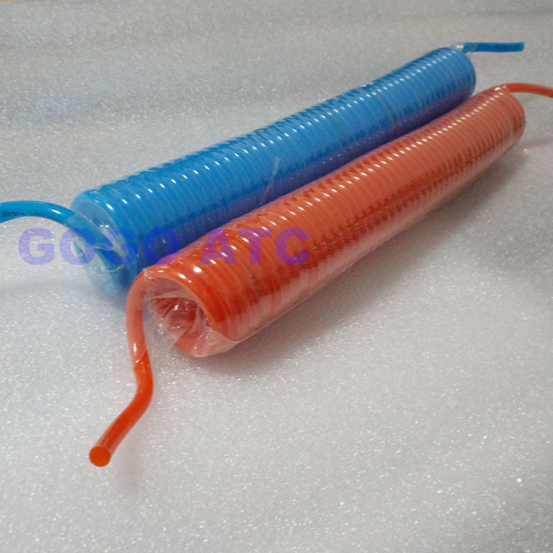 Outside diameter 6mm inside diameter 4mm PU6x4 pu coil tube 6m/9m/12m + Quick Connector pneumatic spring pu spiral hose