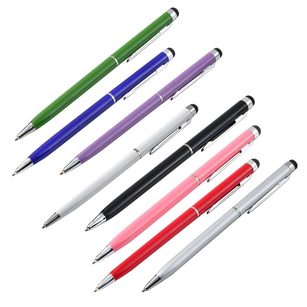 Universal 2 in 1 Stylus Pen Capacitive Touch Screen Clip-On Ball-Pen Handwriting Touch Pen for Tablet iPad Mobile Phone 
