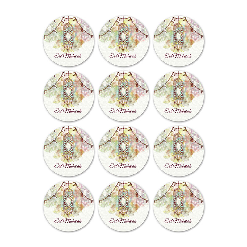 60/Eid Mubarak Decorations 3cm Gift Paper Stickers Sealing Label Ramadan Kareem Muslim Islamic Festival Party Favors Deco