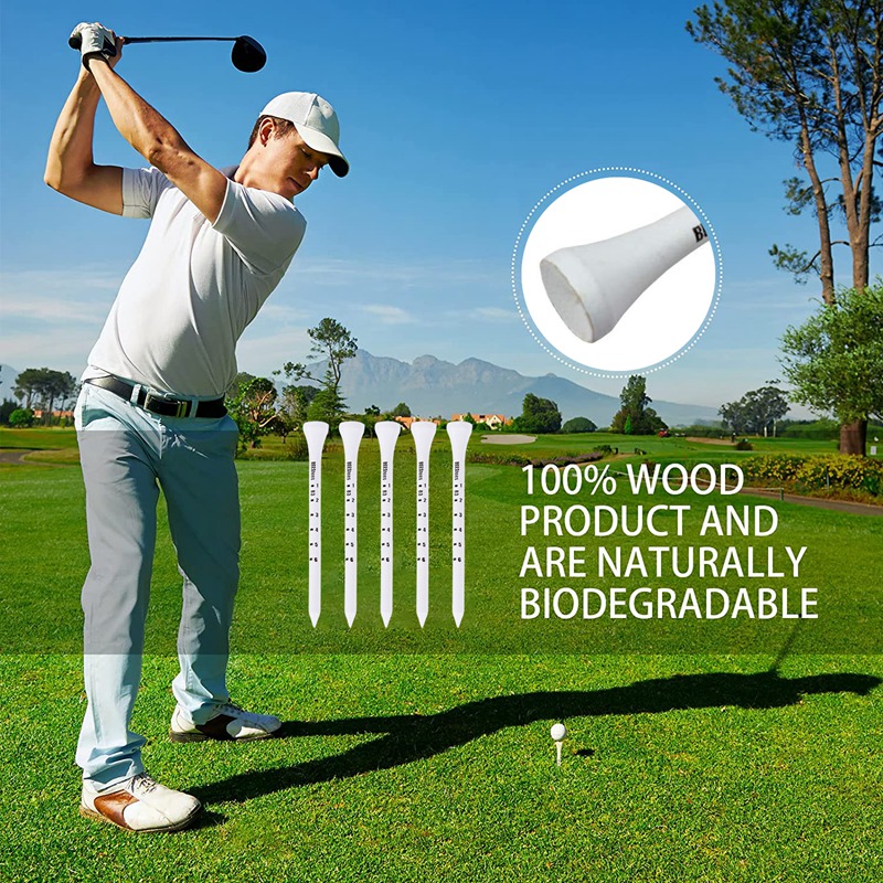 Golf Tees Wood Long Long Tall Golf Tees 83 mm para hombres Navidad Día del Padre Abuelo Abuelo Regalos