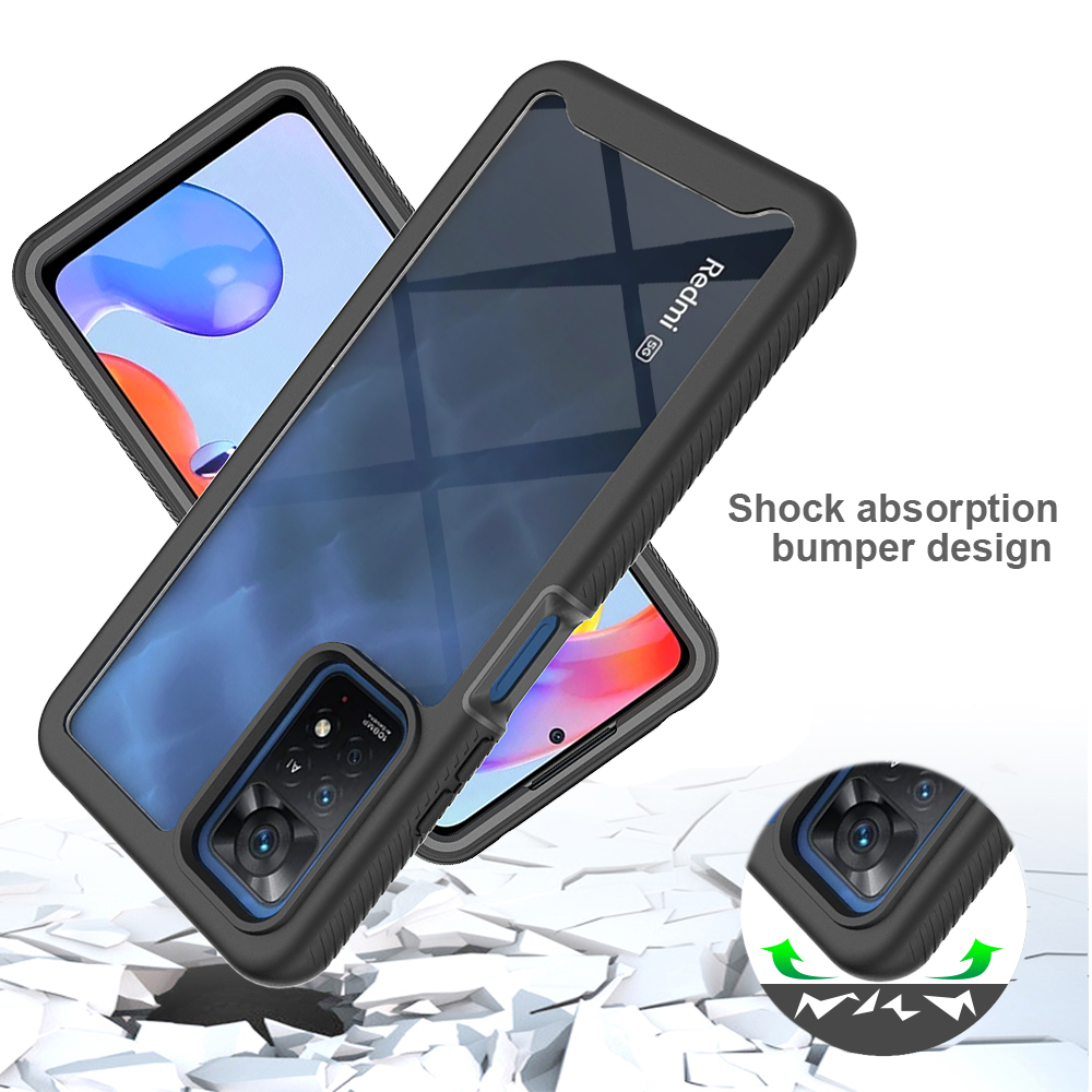 För Xiaomi Redmi Note 11 Pro 11s 10s 10 Max Case Rugged Armor Hard Plastic Soft TPU stötfångare Transparent akryl bakåtskydd