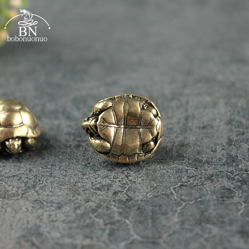 Miniature di tartarughe a forma di palla pesante Figurine antichi in ottone in ottone in ottone tartaruga piccola statue da tè da tè pet ornament decori