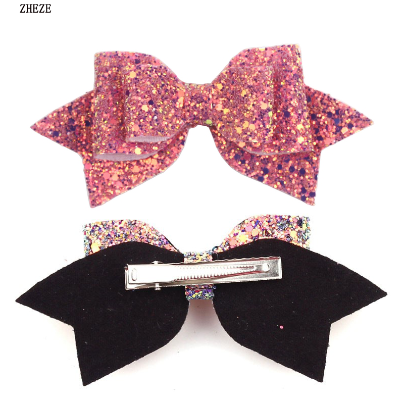 2 pezzi5 '' Clip boutique capelli boutique glitter a tre strati barchette da ballo da ballo da ballo le capelli Accessori