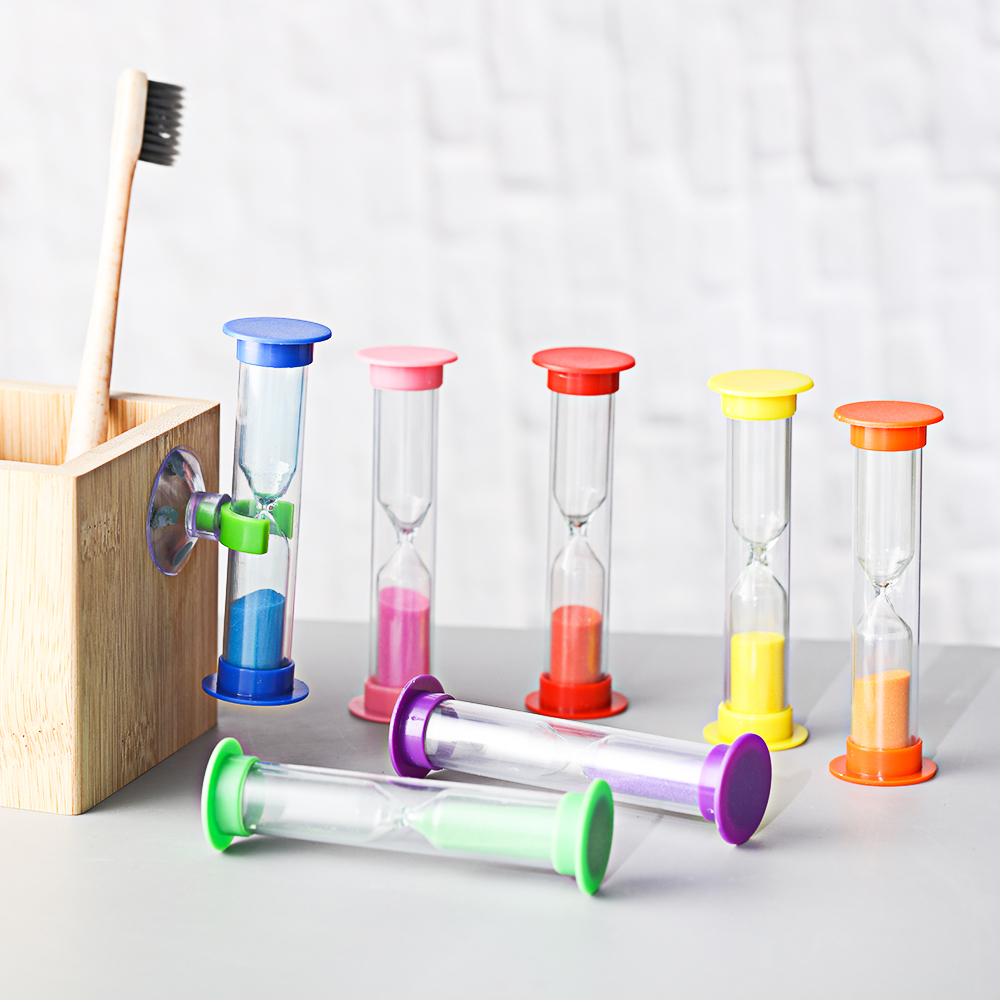 3 minutes Colorful Sucker Houglass Sandglass Sand Clock Timers Sand Timer Timer Timer Tooth Brosting Play Timer Enfants