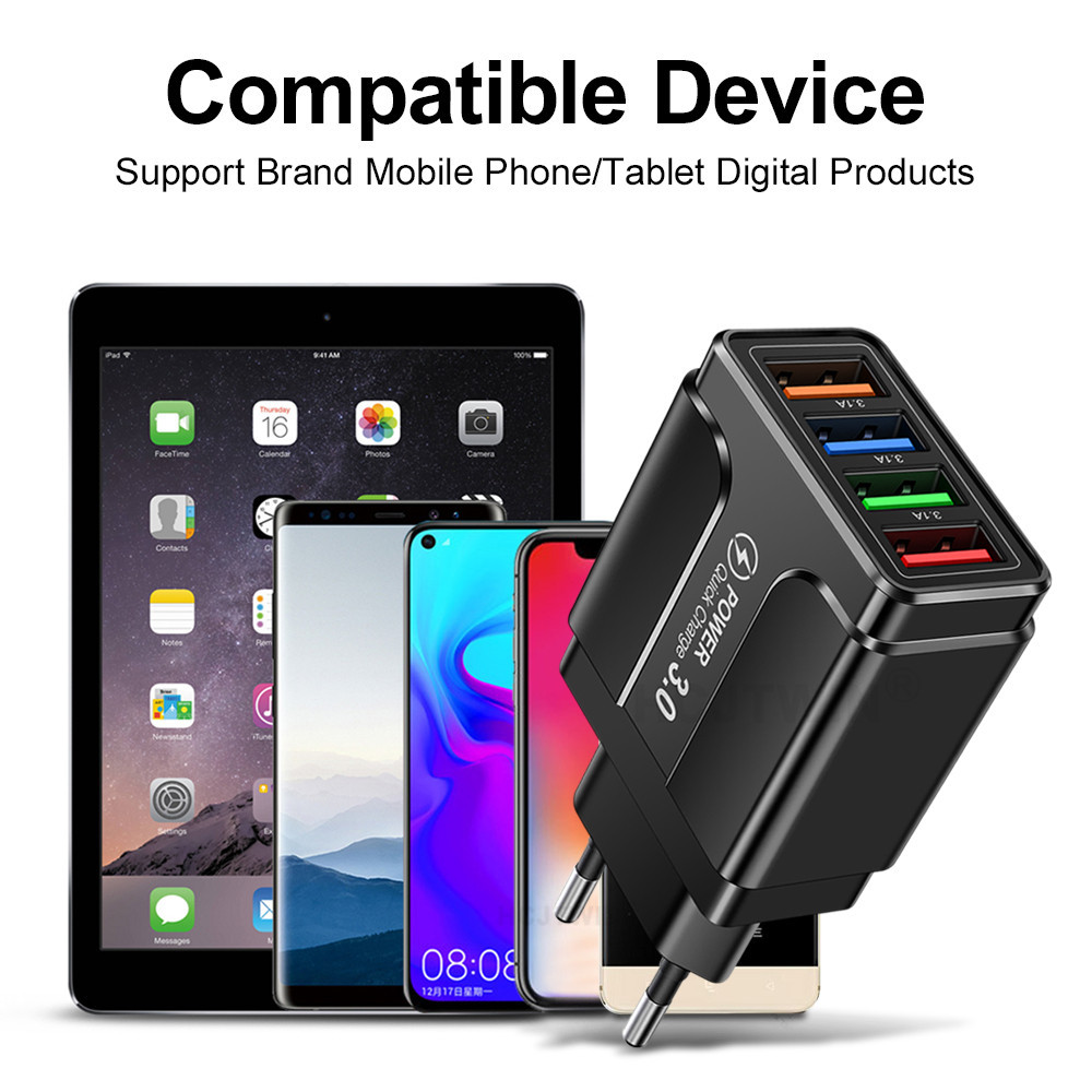 Caricatore a parete Adattatore a parete USB a parete USB Universal 3.1A compatibile con iPhone/Android Quick Charge Cube Box Base Head