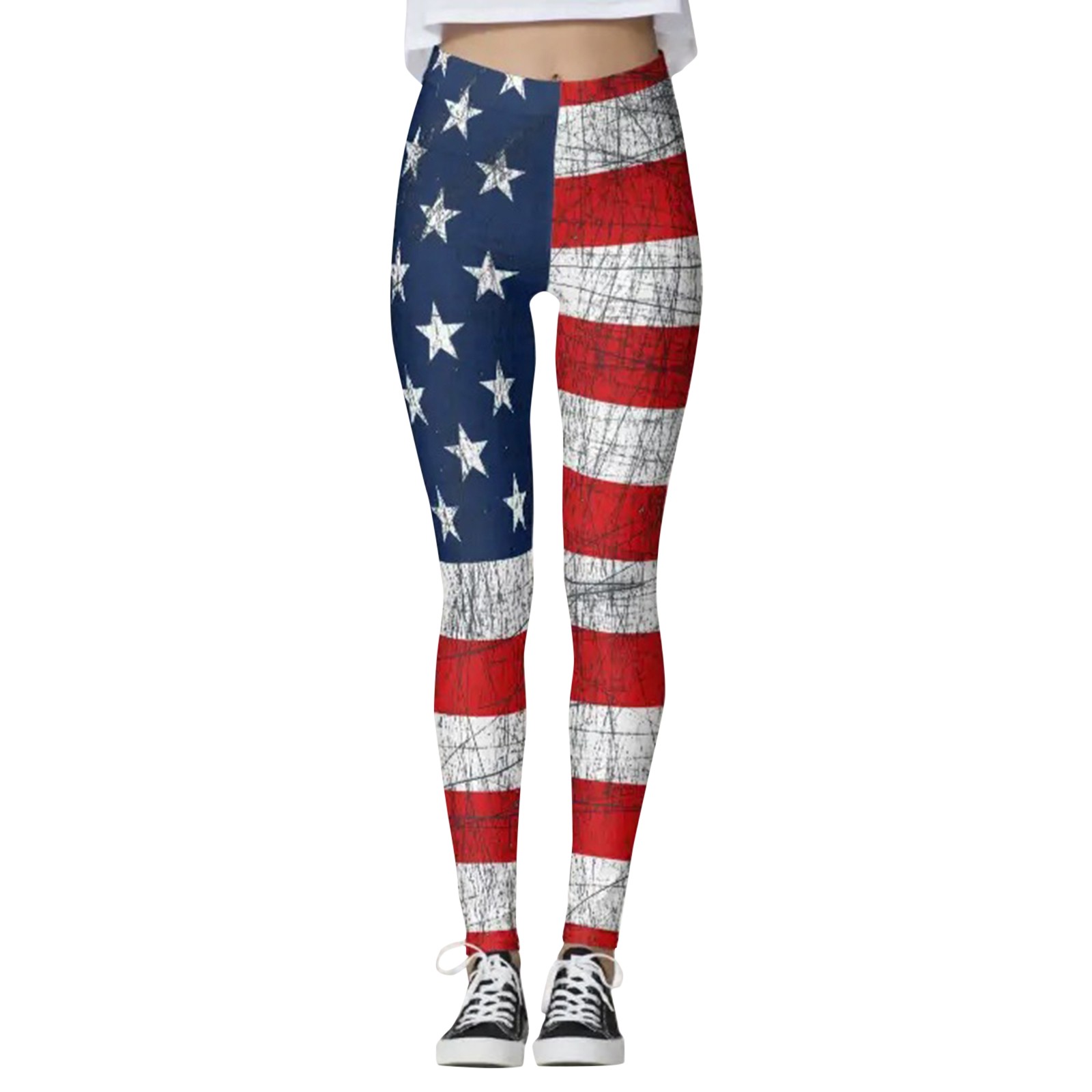 Vrouwen Patriottische VS AMERIKAANSE VLAG GEMEENSCHAPPELIJKE LEGINGEN LEGINGS SKIJ BROEK VOOR YOGA LOPENDE PILATES DRAMMEN VAN DE GECROPTED JEANS