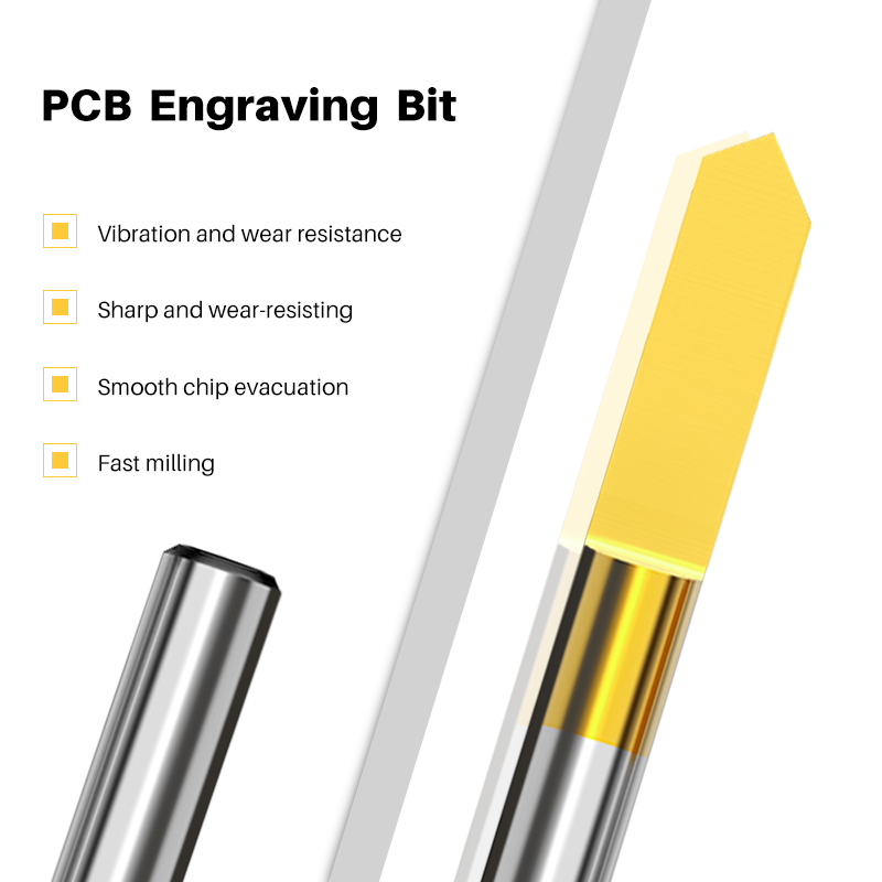 CMCP V 모양 PCB 조각 비트 6mm Shank PCB 3D 조각 비트 카바이드 엔드 밀 CNC 라우터 비트 밀링 도구 밀링 커터