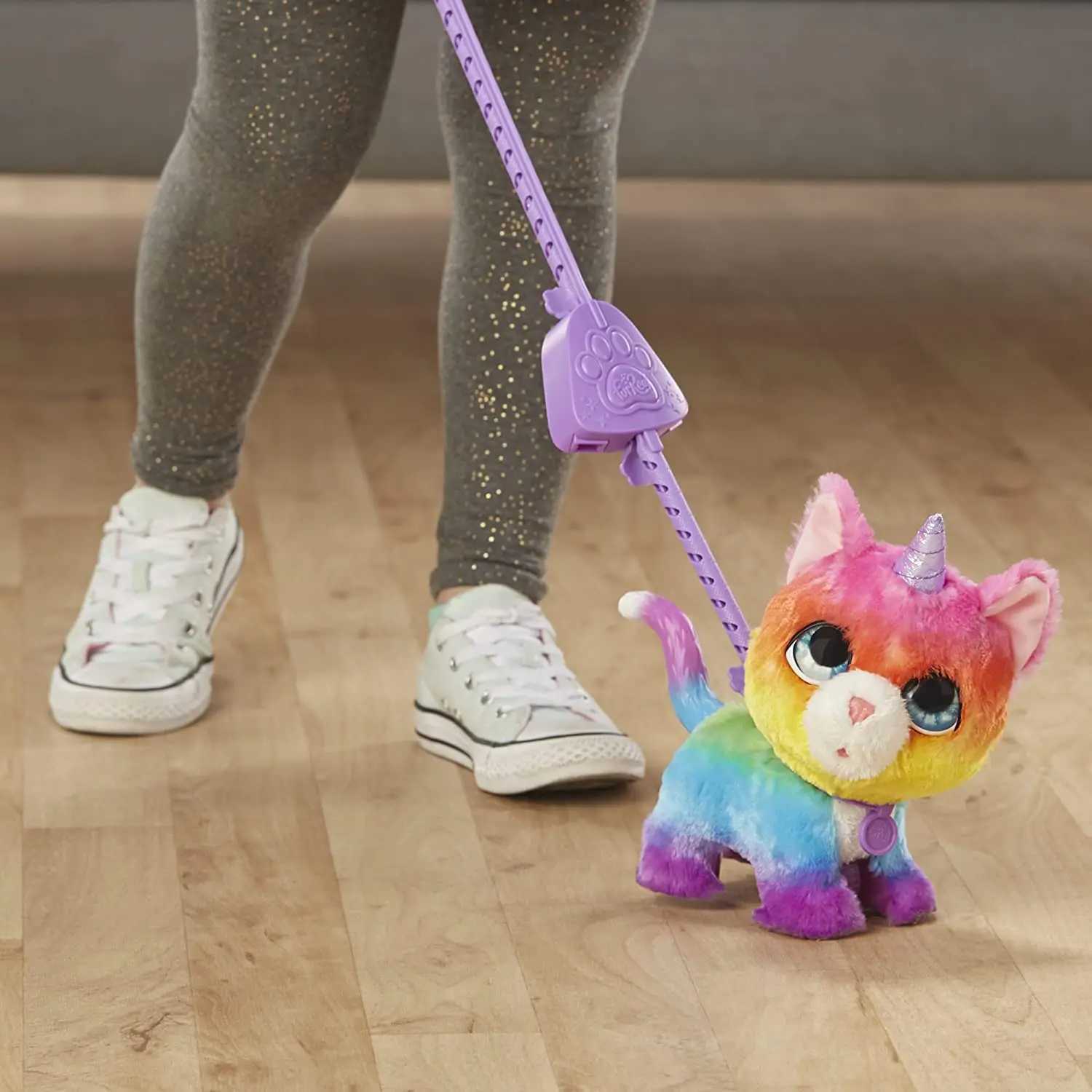 Plush dockor Furreal Friends E5307EU5 FRR WALKALOTS Big Wags Unicorn Cat Rainbow Childrens Toy Aimatronics Pet Plysch Doll Kawaii J240410