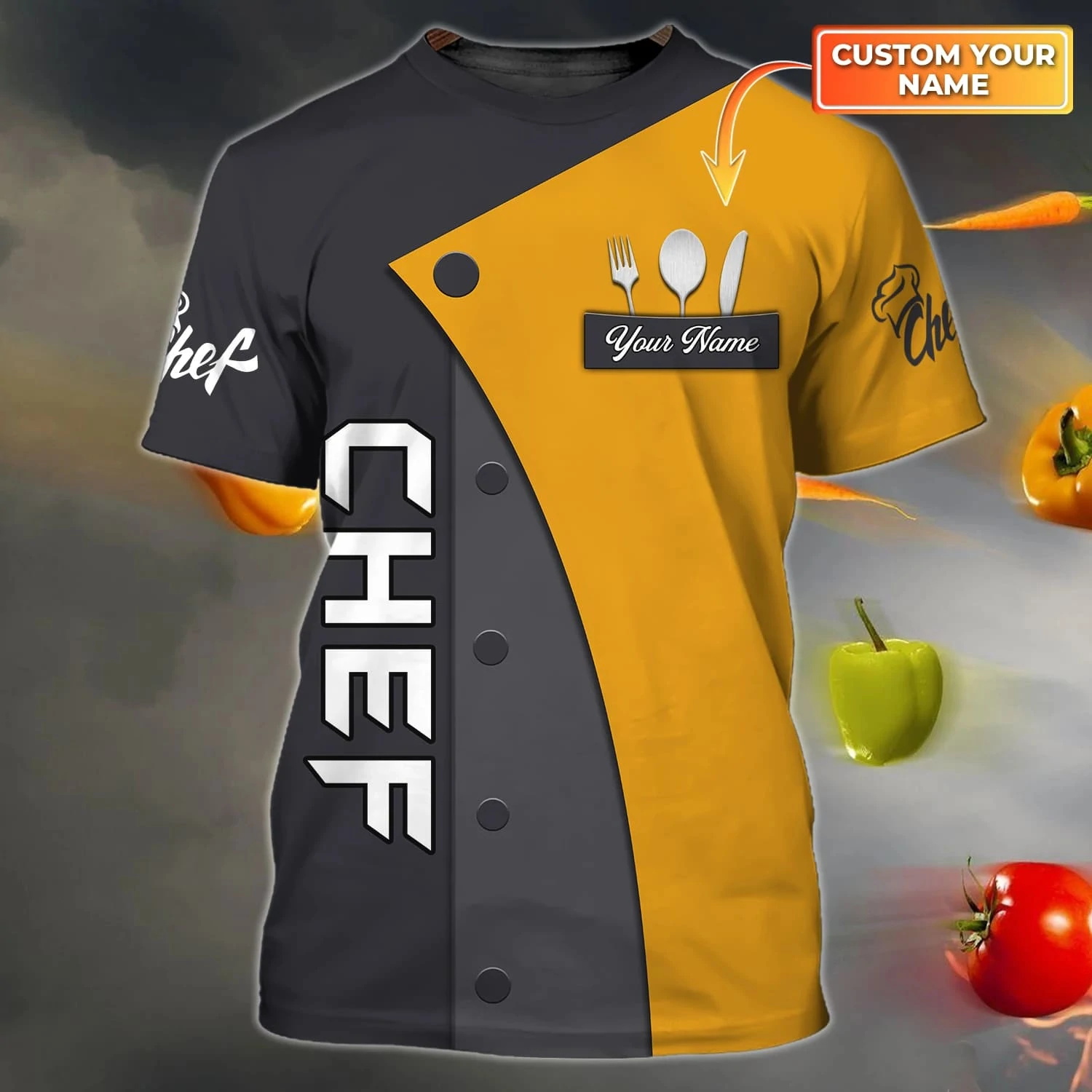 Nome personalizado Chef camisa de verão masculino camise