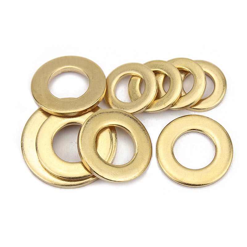 10/GB97 DIN125 Solid Brass Copper Gaskets M2 M2.5 M3 M4 M5 M6 M8 M10 M12 Flat Washer Plain Gasket Pad High Quality