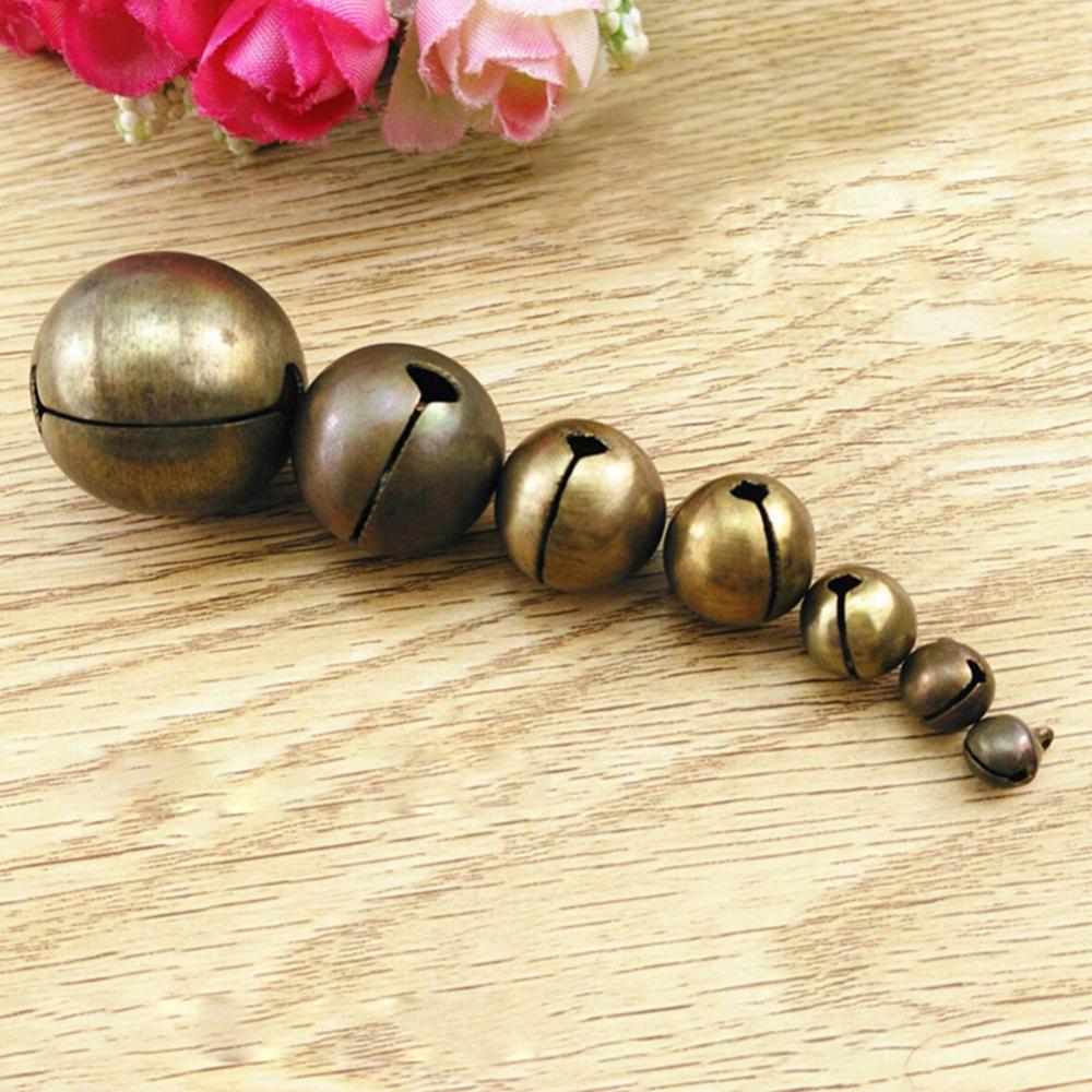 Bronze Metal Jingle Bells Vintage 6-16mm Copper Antique Bronze Christmas Open Bells Diy Christmas Tree Decorations