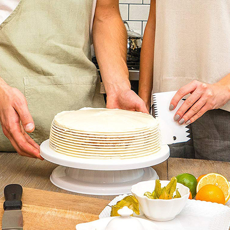 3/Creme Schaber glatterer Teigkuchenschneider Slicer Spatel unregelmäßige Zähne Kante DIY Gebäck Fondantkuchen Dekorationswerkzeuge