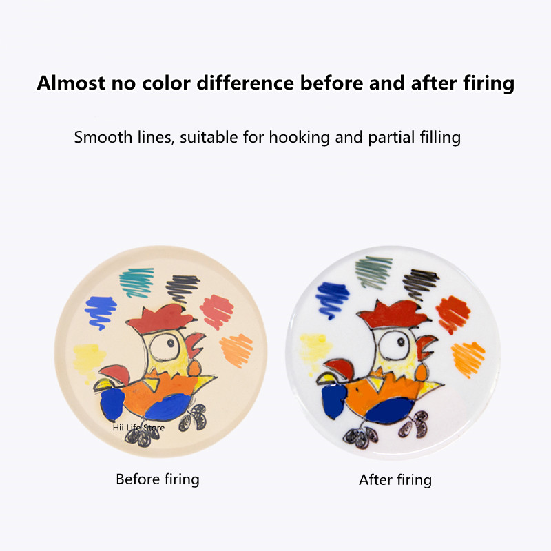6 färger/uppsättning nya keramiska underglasyr akvarellpengglaze penna keramik målning diy keramisk färg special målarbok