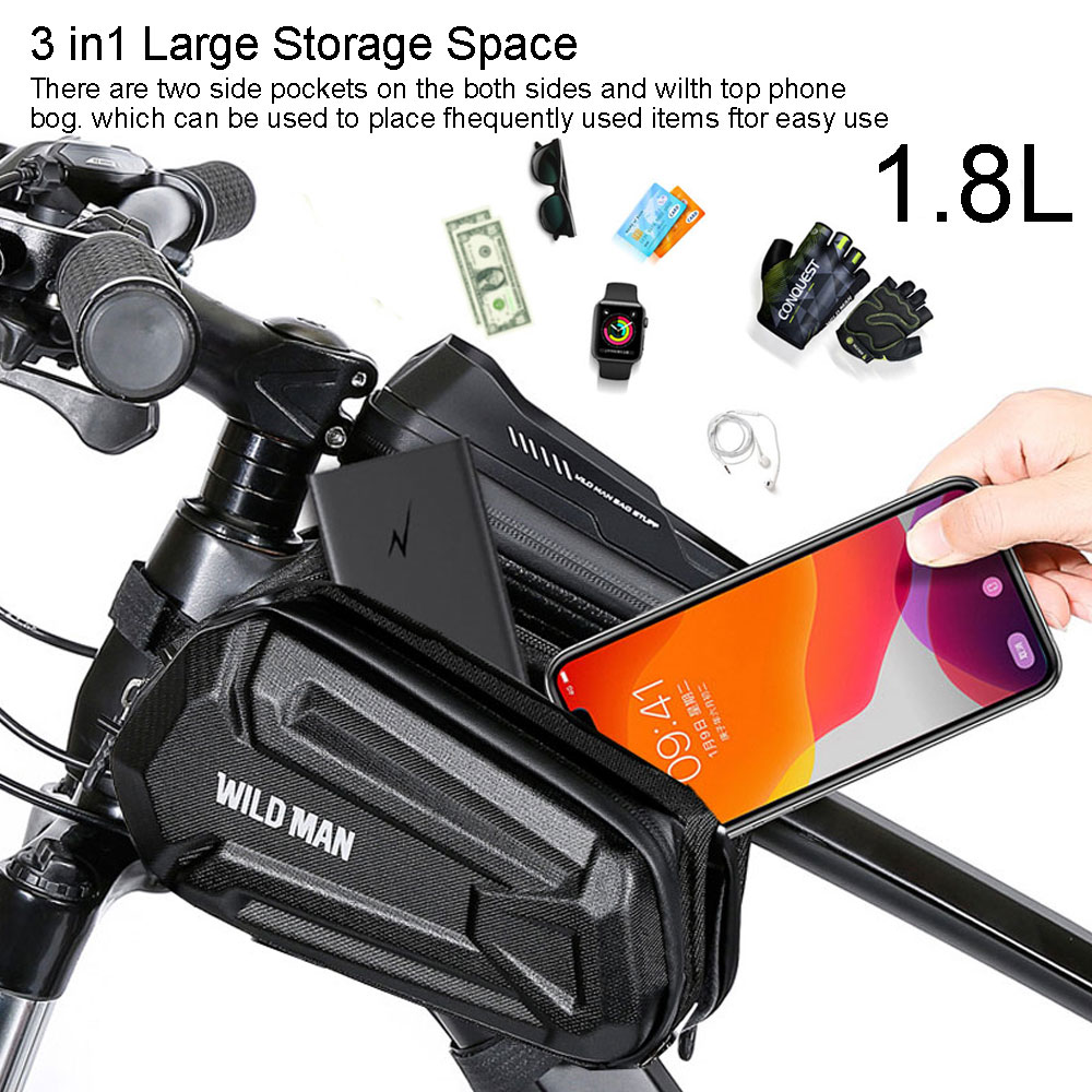 Nuovi sacchetti biciclette da uomo selvatico telaio anteriore borse biciclette mtb waterproof touch screen top top mobile telefono accessori ciclismo