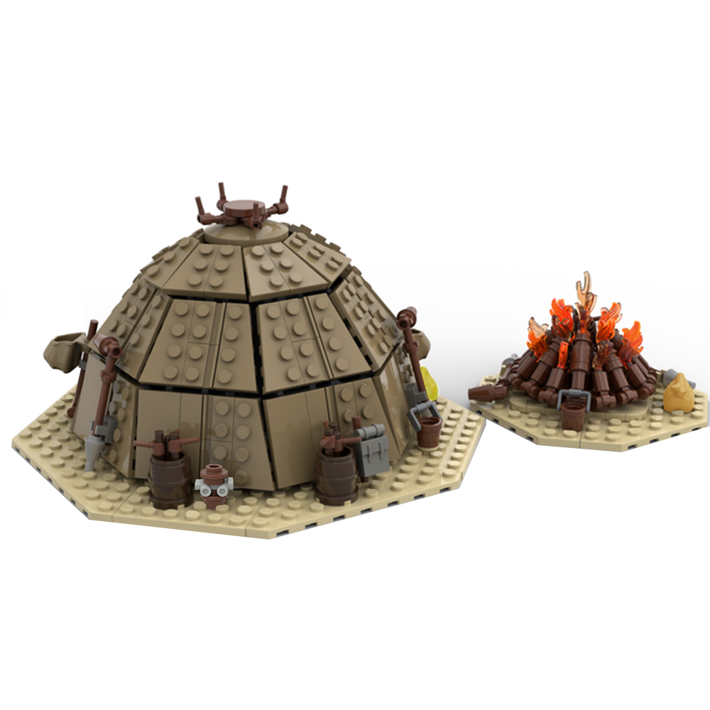 Moc New Hope Desert Tatooine Villagetent byggstenar som är inställda på Tusken Raider Sand of Space Bricks Toys Kid Birthday Present