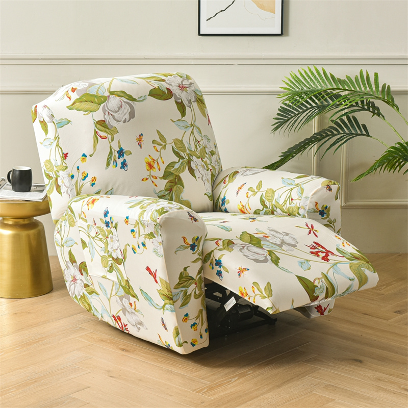 Cubierta de sofá reclinable floral cubierta de silla de niño perezoso masaje elástico sofá slip ever para sala de estar