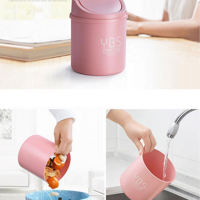 Creative Mini Waste Bin Desktop Cestino la casa Forniture ufficio in plastica Cestino di plastica Possiet Eco-Friendly Pustbin Pencil Storage