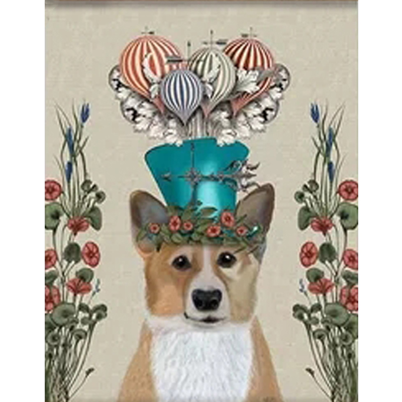 Malarstwo diamentów DIY Welsh Corgi Dog, ścieg krzyżowy, pełny, diamentowy haft haftowy Pet 5D Diamentowy wzór mozaiki Mazayka, Wall Art