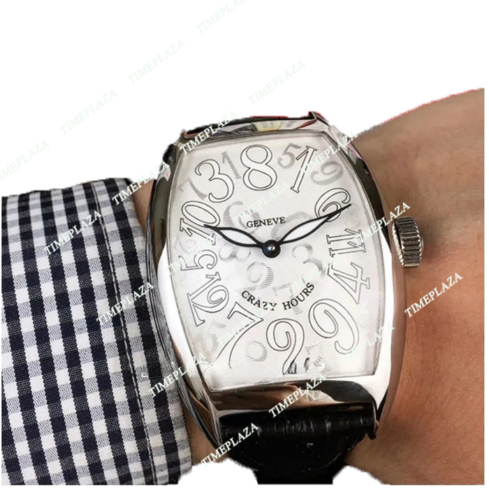 2024 Nouvelles heures folles 8880 CH Blue Dial Asian 2813 Automatic Mens Watch Case Silver Blue Leather Strap en cuir bon marché Gents de 8style