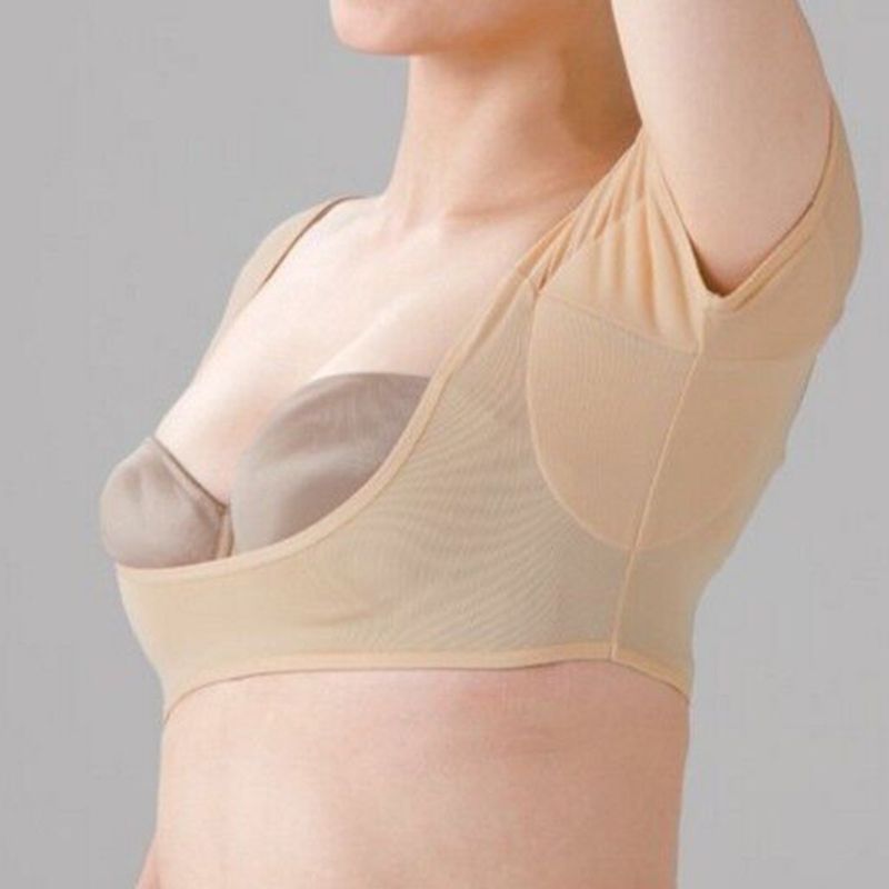 Girl Girl Sous-vêtements à manches courtes avec aisselle des aisselles Sweat Absorbant des tampons sportifs Running Washable Shields Guards Crop Top