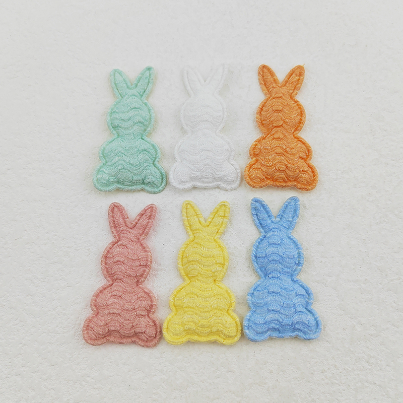 2.8x5CM Rabbit Padded Appliques For Clothes Hat Sewing Supplies DIY Headwear Hair Clip Bow Decor Patches