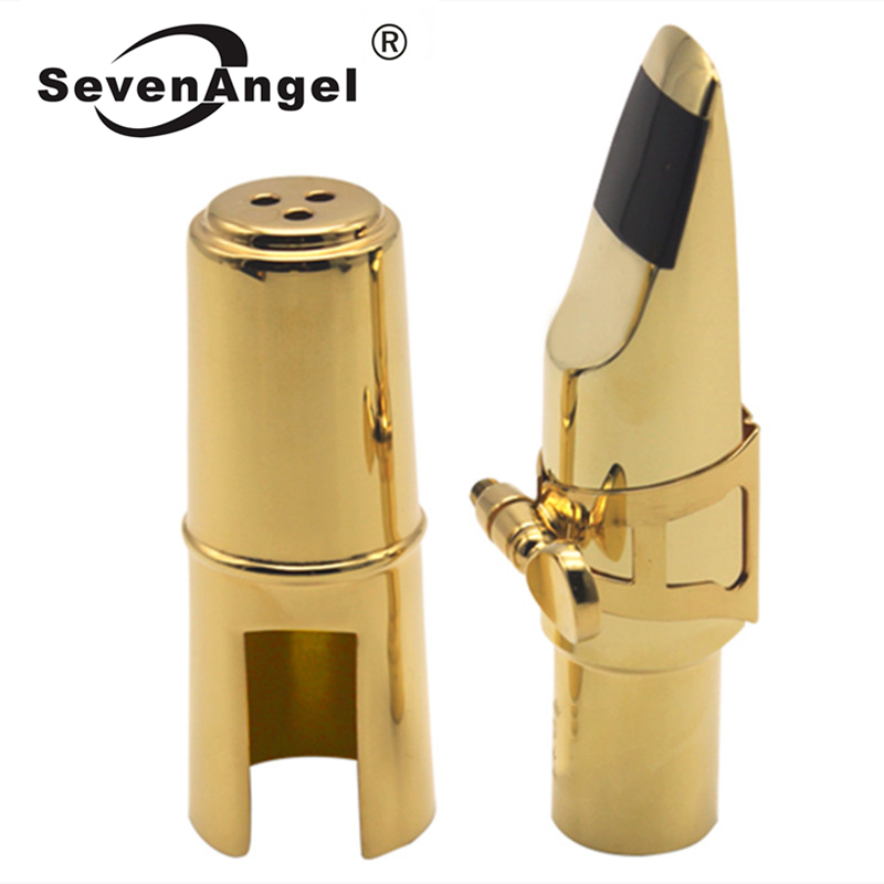 Sevenangel Professional Alto Tenor Soprano Saxophone Metal Mynstycke Gold Lacker Mässing Mynstycke Sax Mune Pieces 56789