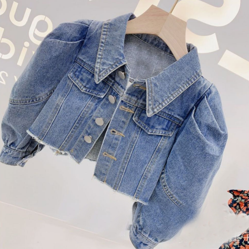 Bébé filles en denim veste infantile en tout-petit jean manteau pochette bouffée enfants jean vêtements bébé fille sort