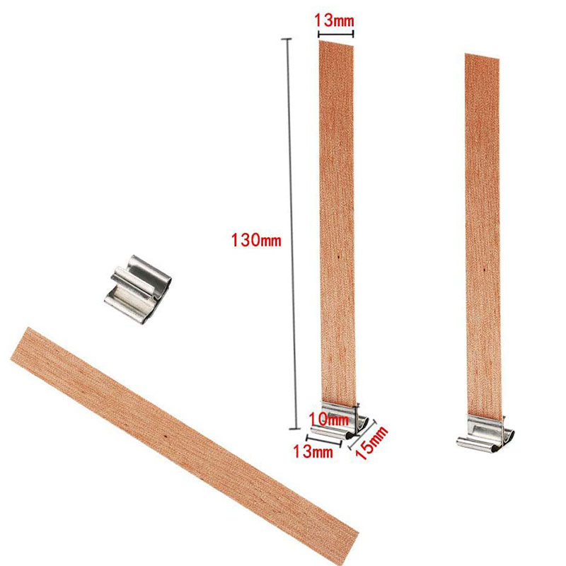 6/13 cm Holzkerzen Docht mit Sustainer Tab Kerzen -Wickkern für DIY -Kerzenzubehör handgefertigte Soja Parffin Wax WIC