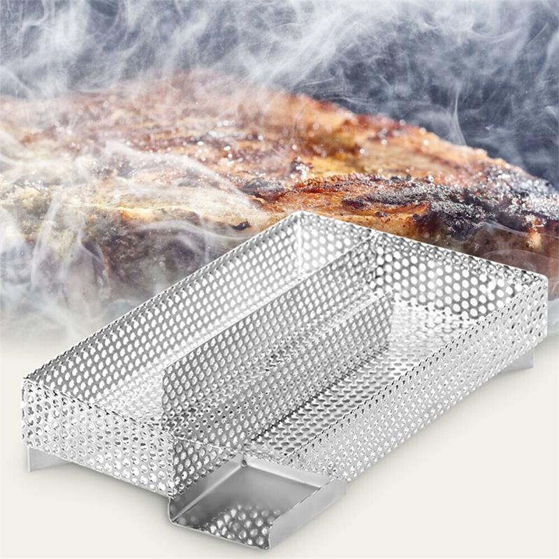 Barbecue Smoker Box Cold BBQ Smoke Generator Grilling Wood Pellet Smoker Tray Grill Wood Chips Smoking Tools Accessories Utensil