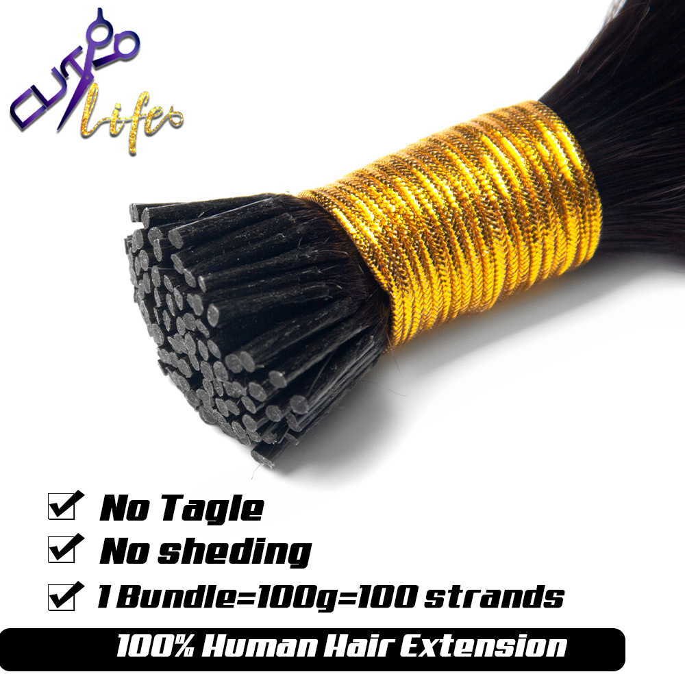 Straight I Tip Hair Extensions Human Hair / Set Natural Hair Extensions 12-30inch Brazilian Hair Bulks For Women Beauty