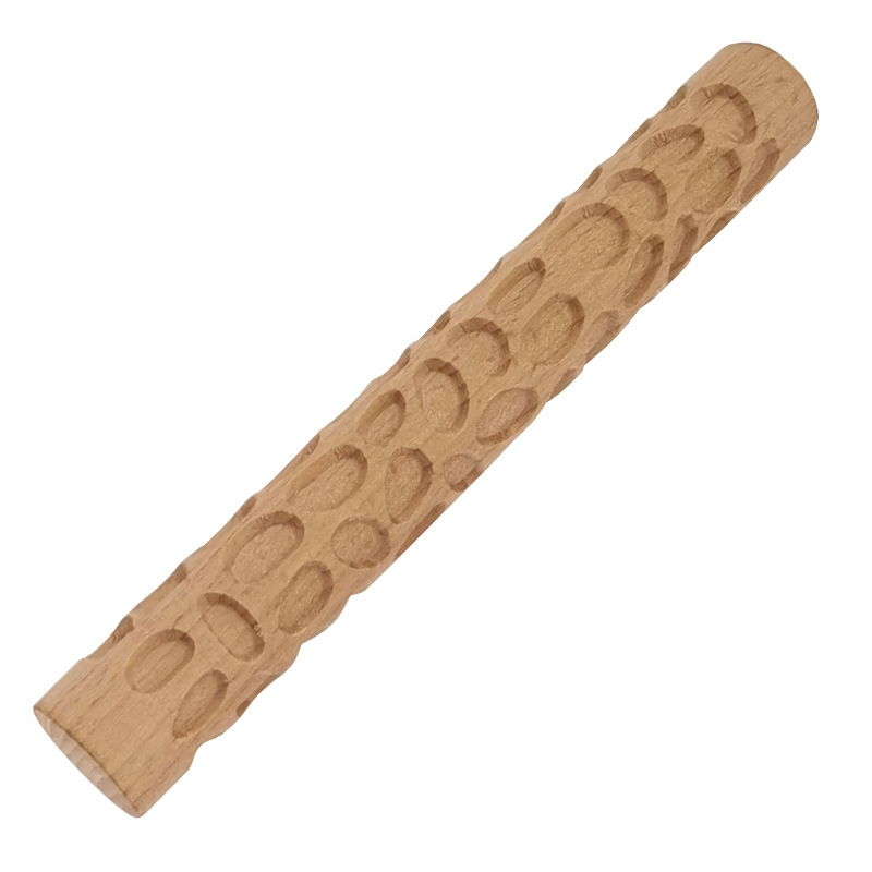 Textura de textura de madeira padrão de alívio de alívio rolamento bastão de barro de argila de argila cerâmica DIY Mudboard formando ferramenta de modelagem de escultura