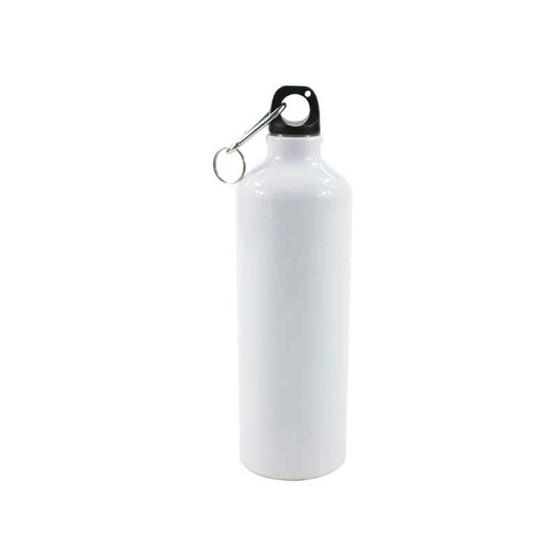 Mugs 400/500/600/750ml White Blank Sublimation Water Bottle with Carabiner Aluminum Outdoor Sport Kettle for Heat Press Print 240410