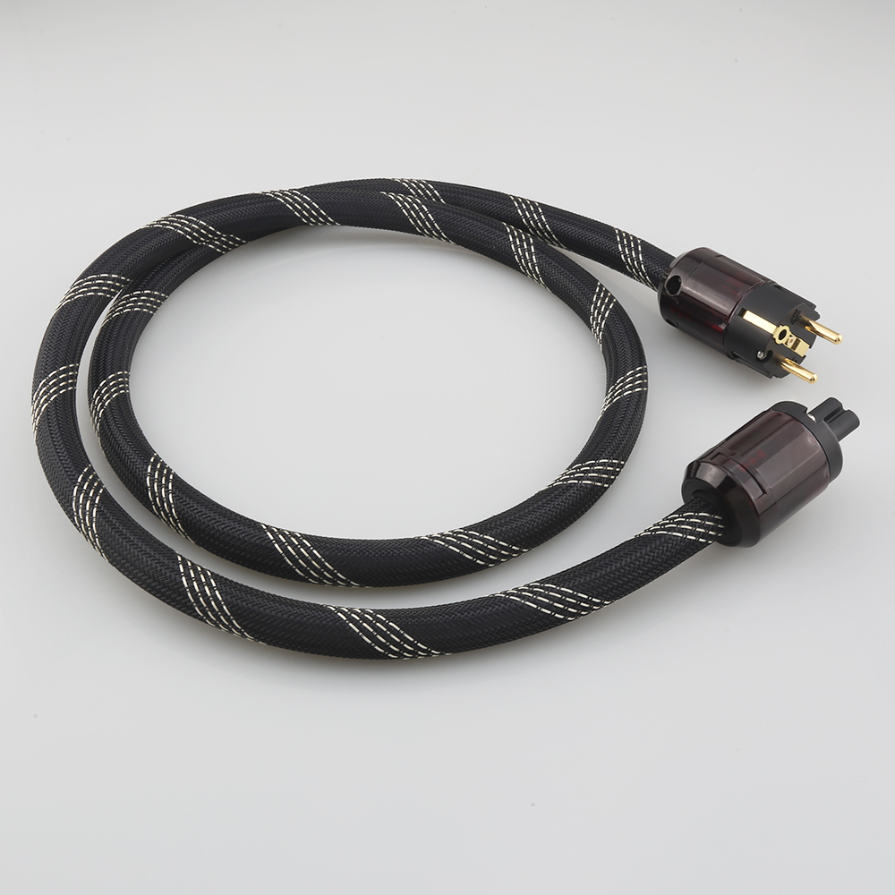 Ny Hi-End Pure Copper US-nätkabel Audiofil Strömkabelkabelplugg med figur 8 IEC C7 IEC Power Cable HiFi