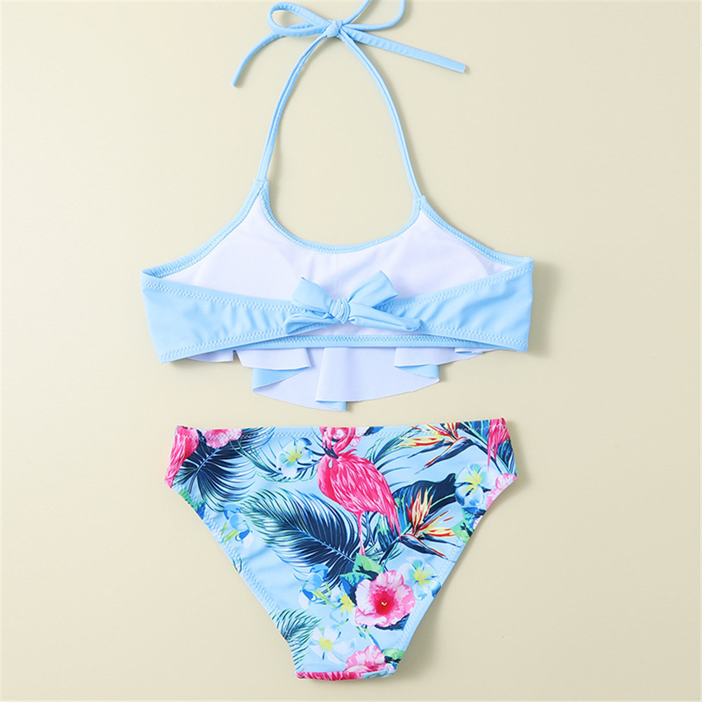 Falbala Print Girls Kids Swimsuit 2024 VERÃO BAIRAGEM BAIRAGEM BIKINI CRIANÇAS BABILIDADE BANQUI BIQUINIFANTIL Swimwearwear